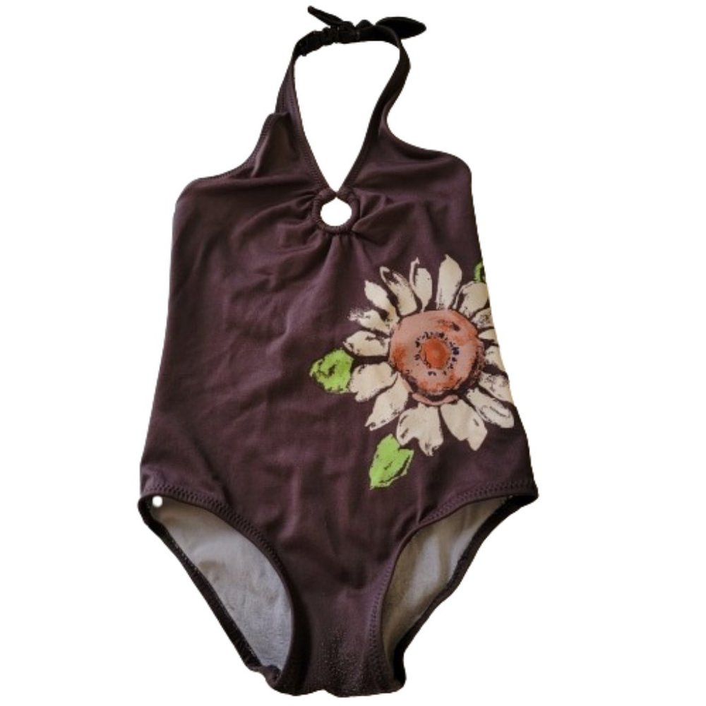 Baby Gap Baby One Piece Halter Swimsuit Floral Brown 18–24M · Keyhole